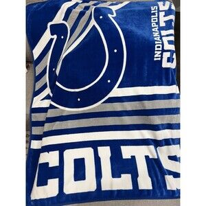 NEW-Indianapolis Colts NFL  Raschel Throw Blanket Super Soft 48"x 60"~NWOT